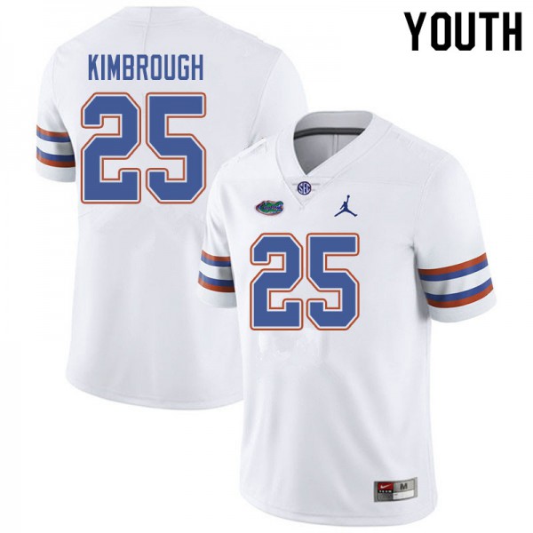 Jordan Brand Youth #25 Chester Kimbrough Florida Gators College Football Jersey White
